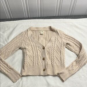 Jessica Simpson Light Tan Cable Knit Cardigan